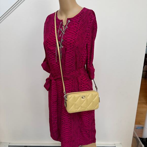 COACH Handbags - COACH CM531 GREY BLUE QUILTED PILLOW LEATHER KIRA C/B